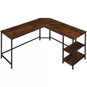 Desk Hamilton (138x138x75.5cm) - computer desk, corner desk, office desk - industrial dark - industrial dark