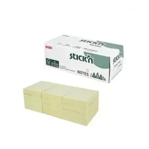 Stickn FSC Sticky Notes 38x51mm 100 Sheets Per Pad Pastel Yellow