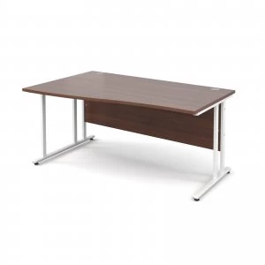 Maestro 25 WL Left Hand Wave Desk 1600mm - White Cantilever Frame wal