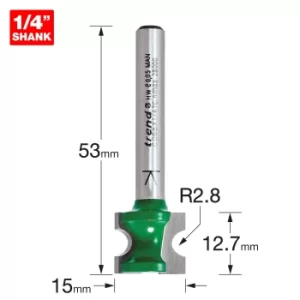 Trend CRAFTPRO Staff Bead Router Cutter 2.8mm 12.7mm 1/4"