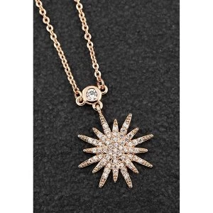 Celestial Sunburst Rose Gold Plated Necklace