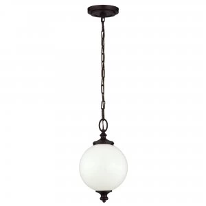 1 Light Small Globe Ceiling Pendant Bronze, E27