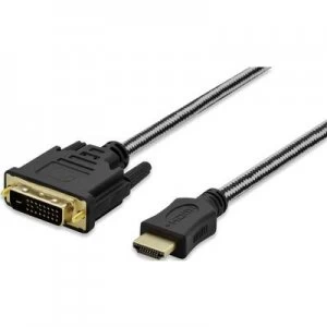 ednet HDMI / DVI Cable 3m gold plated connectors Black [1x HDMI plug - 1x DVI plug 25-pin]