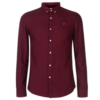 Farah Oxford Long Sleeve Shirt - Red