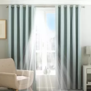 Twilight Thermal Blackout Eyelet Curtains Duck Egg, Duck Egg / 168 x 183cm