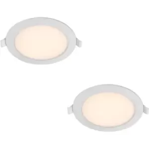 2 PACK Backlit Recessed Ceiling Downlight - 8W CCT LED - Integrated Control Gear