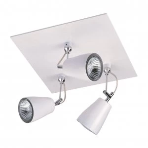 3 Light Adjustable Triple Square Spotlight White, GU10