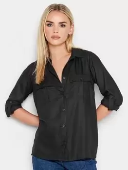 PixieGirl Petite Utility Shirt, Black, Size 16, Women