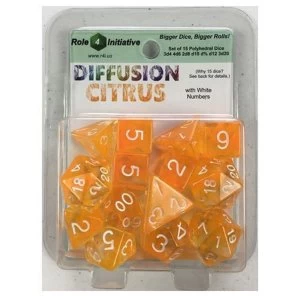 Diffusion Citrus Poly 15 Set Dice