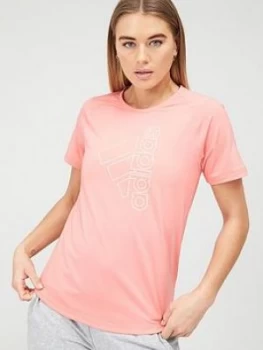 adidas Tech Badge Of Sport T-Shirt - Pink, Size 2Xs, Women