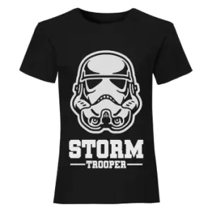 Star Wars Girls Stormtrooper Mask T-Shirt (11-12 Years) (Black)