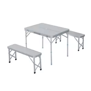 Outsunny Portable Aluminium Picnic Table and Bench Set
