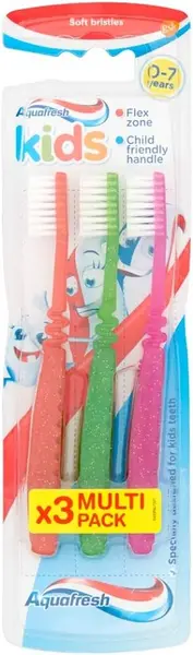 Aquafresh Kids Soft Bristles Toothbrush 3 Pack