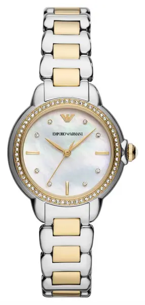 Emporio Armani AR11524 Womens Mother-of-Pearl Dial Two- Watch