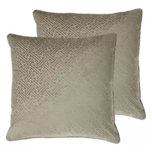 Paoletti Florence Polyester Filled Cushions Twin Pack Champagne