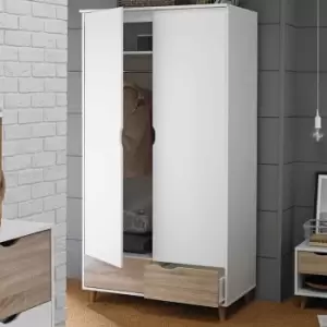 LPD Stockholm 2 Door Wardrobe White-oak