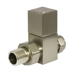 Heating Style Square Straight Radiator Valves - Bronze/Nikel