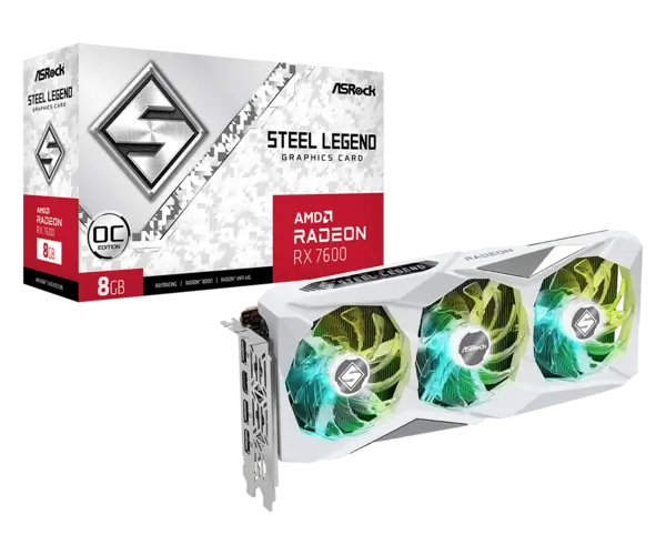 ASRock Radeon RX 7600 XT Steel Legend 16GB GRRD6 Graphics Card