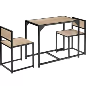 TecTake Milton Dining Table And 2 Chairs - Brown