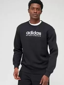 adidas Sportswear All SZN Crew Sweatshirt - Black Size M Men