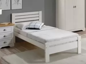 Seconique Toledo 3ft Single White Wooden Bed Frame