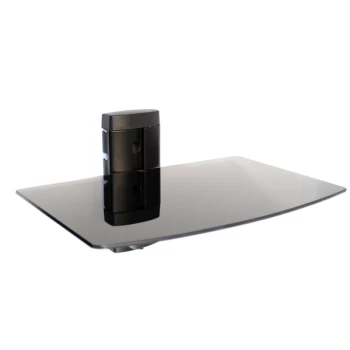 Tempered Black Glass Floating Shelf 1 Tier M&amp;W