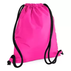 Bagbase Icon Drawstring Bag/Gymsac (One Size) (Fuchsia/Black)