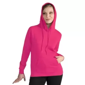 SG Ladies/Womens Plain Hooded Sweatshirt Top / Hoodie (2XL) (Dark Pink)