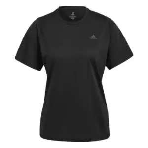 adidas RUN ICONS 3 BAR T-Shirt Womens - Black