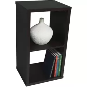 CUBE - 2 Cubby Square Display Shelves / Vinyl LP Record Storage - Dark Oak