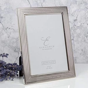 5" x 7" - Elegance Silver Plated Herringbone Frame