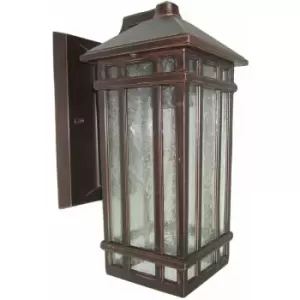 Loops - Outdoor IP44 Wall Light Sconce Old Bronze LED E27 60W Bulb Outside External