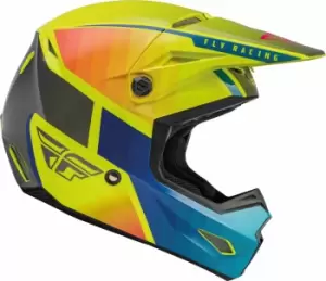 Fly Racing Kinetic Drift Motocross Helmet, blue-yellow, Size S, blue-yellow, Size S