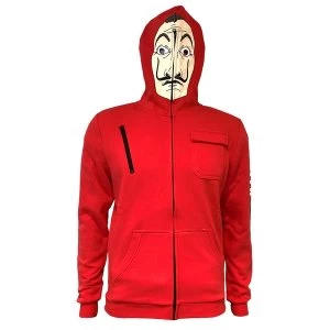 La Casa De Papel - Mask Unisex Medium Custom Hooded Sweatshirt - Red