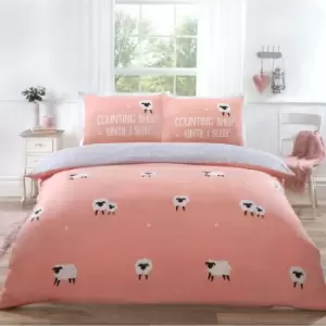 Rapport Home Counting Sheep Duvet Set Double Blush