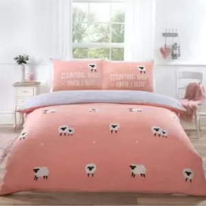 Rapport Home Counting Sheep Duvet Set King Blush