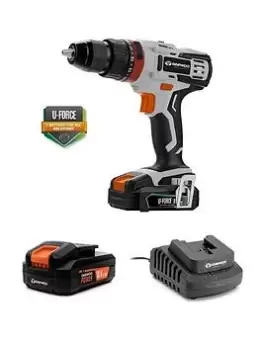 Daewoo U-Force Series Battery Operated 18V Hammer Drill (2Mah Battery & Charger Included)