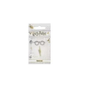 Harry Potter Badge Lightning Bolt & Glasses