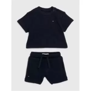 Tommy Hilfiger Baby Waffle Sweatshorts Set - Blue