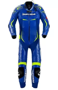 Spidi Track Replica Evo Blue Yellow One Piece Racing Suit 50