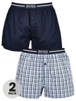 Hugo Boss 2 Pack Woven Boxers Navy Size 2XL Men