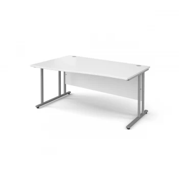 Maestro 25 SL Left Hand Wave Desk 1600mm - Silver Cantilever Frame wh