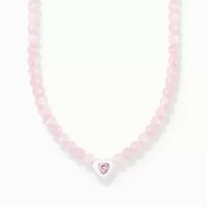 Charming Choker With Heart And Pink Pearls KE2181-035-9