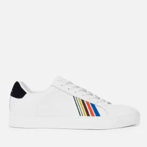 Paul Smith Mens Rex Leather Cupsole Trainers - White Embroidery - UK 11