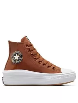 Converse Chuck Taylor All Star Move Canvas Hi - Brown, Size 6, Women