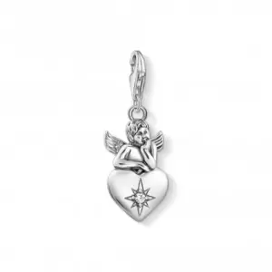 Sterling Silver Zirconia White Guardian Angel Charm 1735-643-14