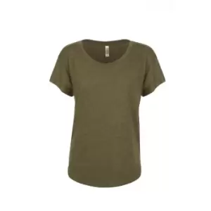 Next Level Womens/Ladies Tri-Blend Dolman T-Shirt (XL) (Military Green)