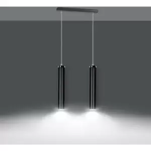 Emibig Luna Black Bar Pendant Ceiling Light 2x GU10