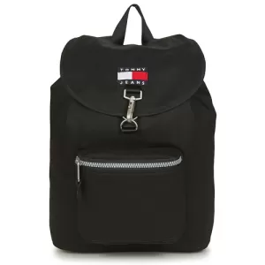 Tommy Jeans Mens Heritage Flap Backpack - Black