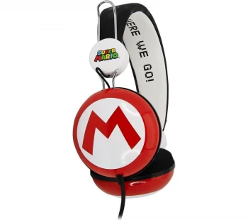 OTL SM0654 Super Mario Kids Headphones - Red & Black, Red